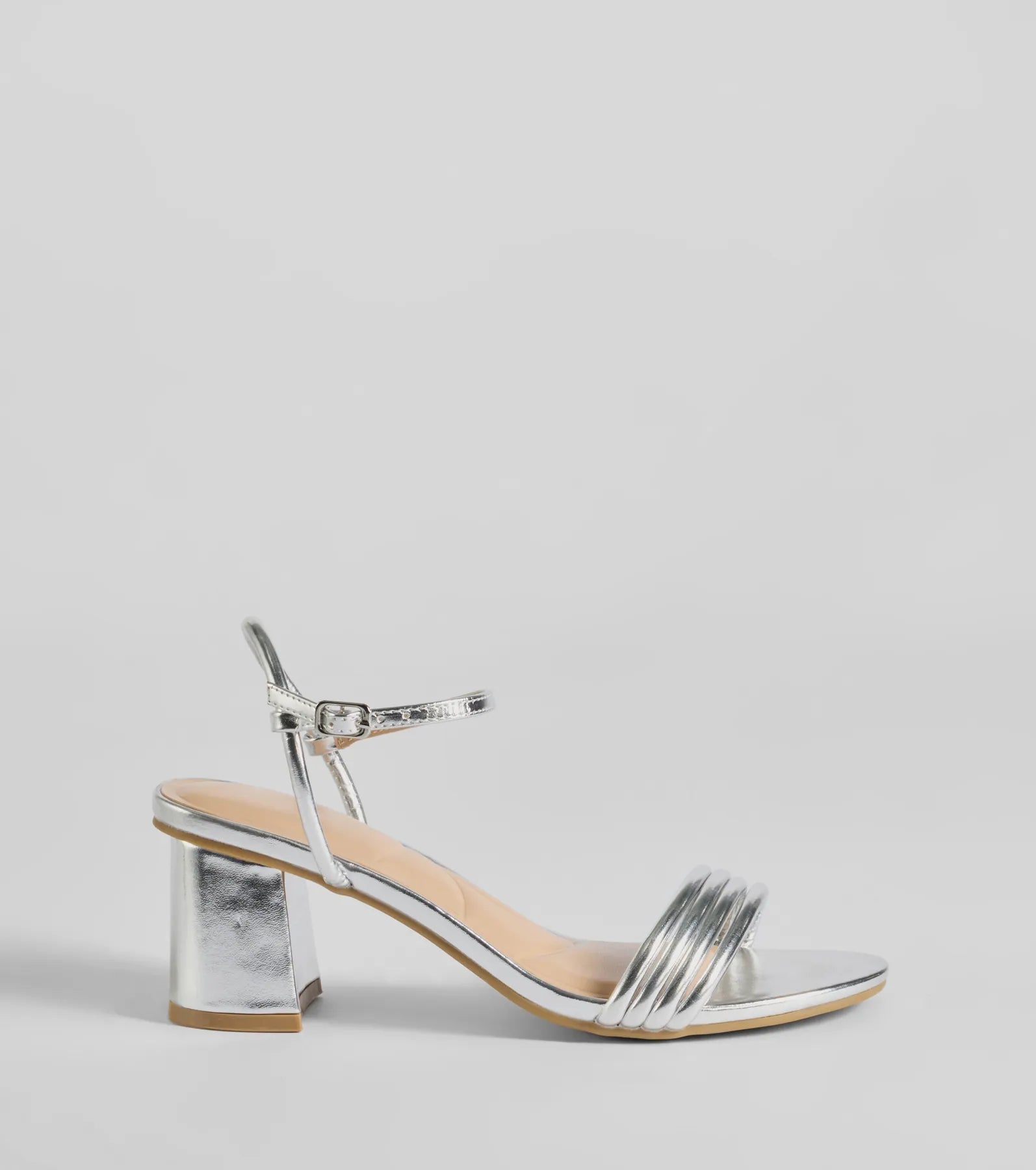 Always A Classic Strappy Faux Leather Block Heels - Image 6