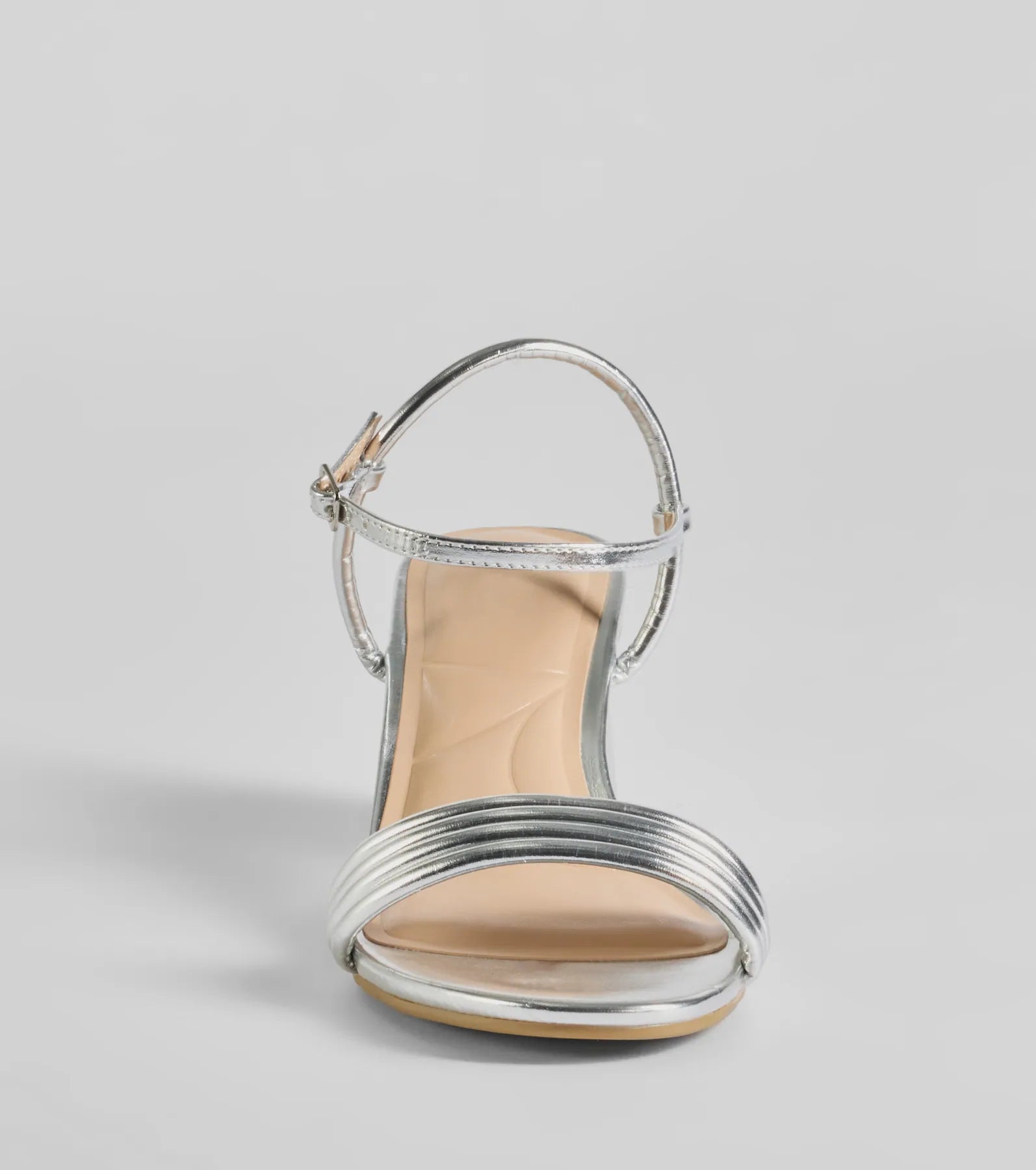 Always A Classic Strappy Faux Leather Block Heels - Image 7