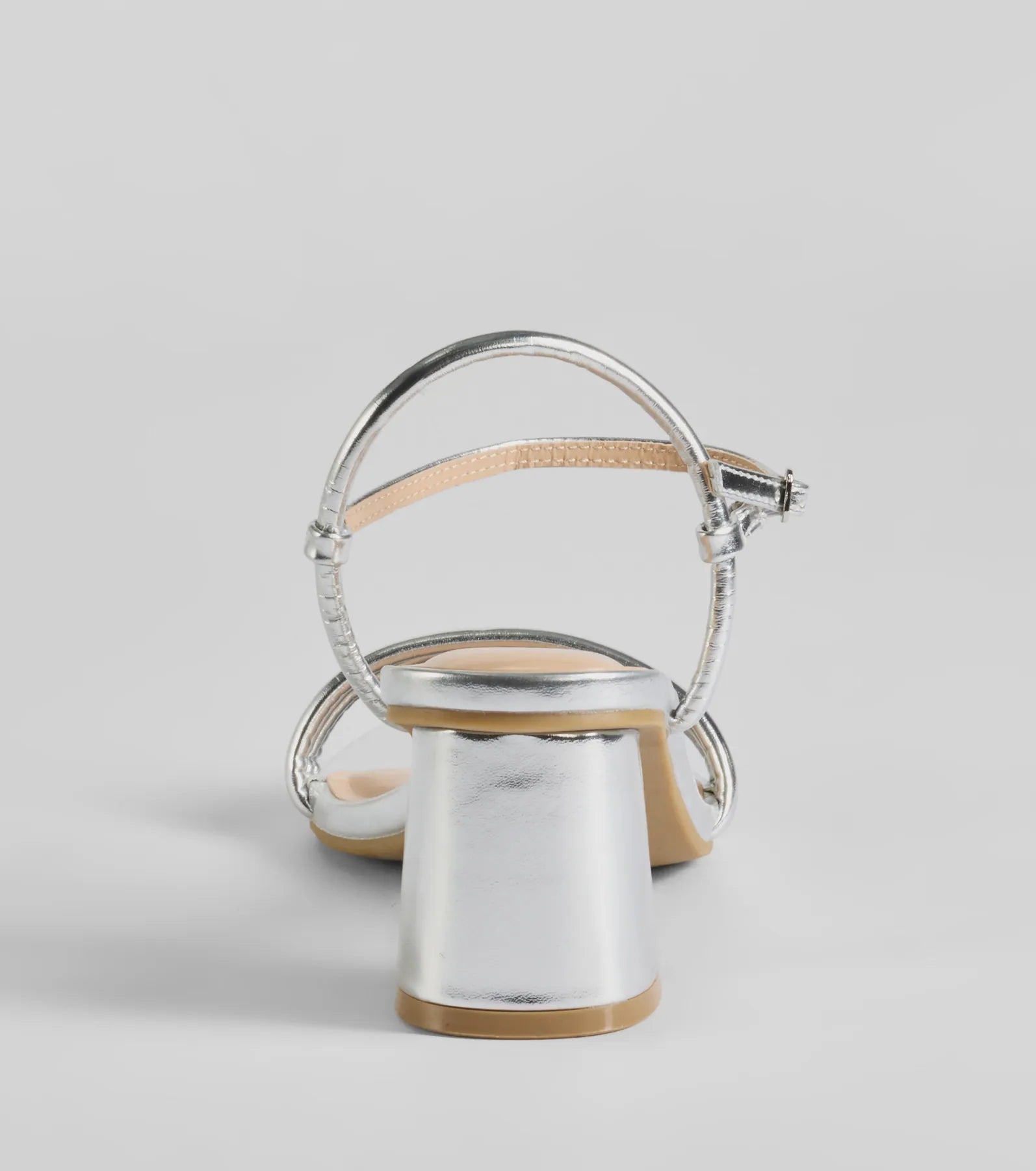 Always A Classic Strappy Faux Leather Block Heels - Image 8