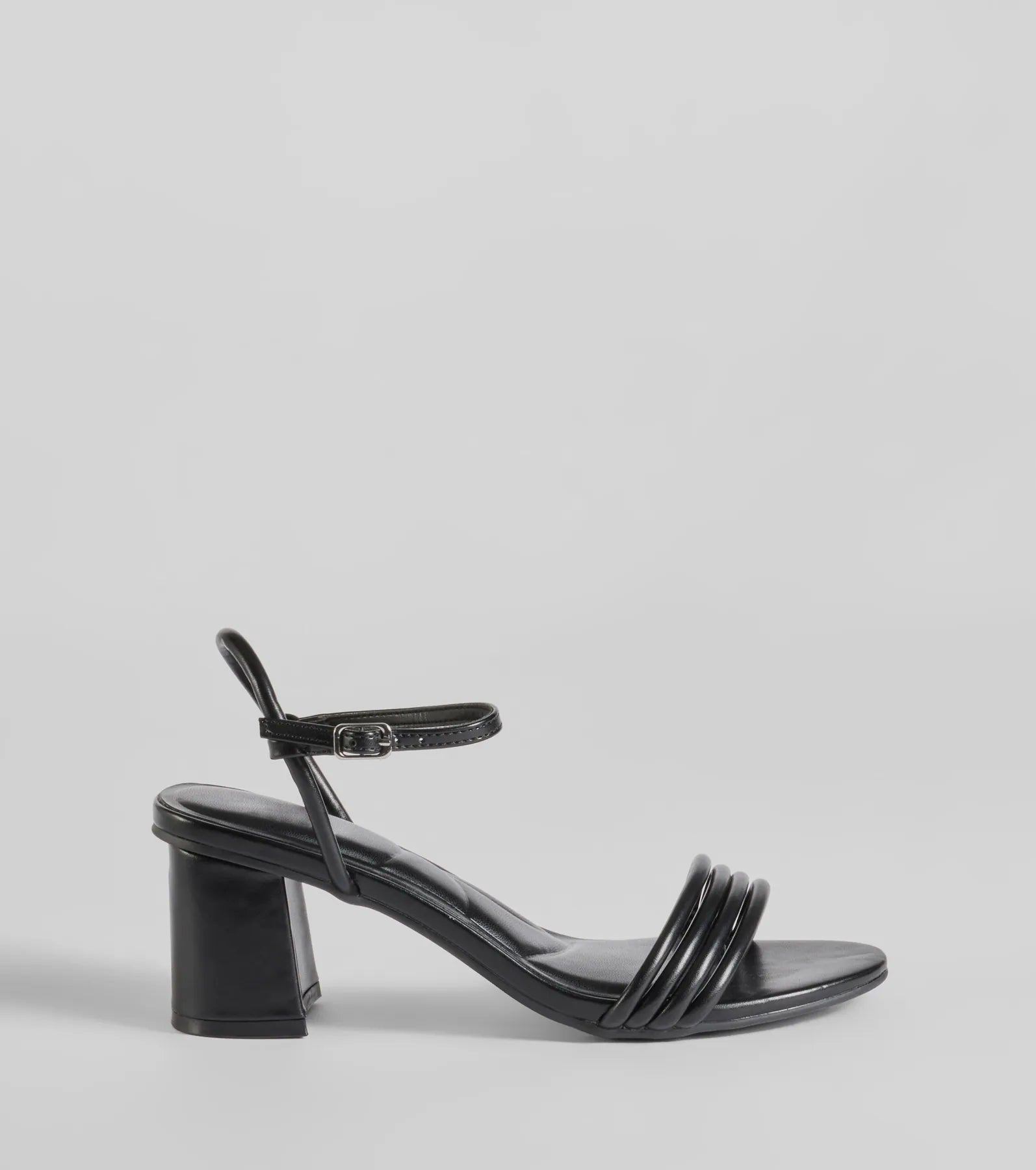 Always A Classic Strappy Faux Leather Block Heels - Image 2