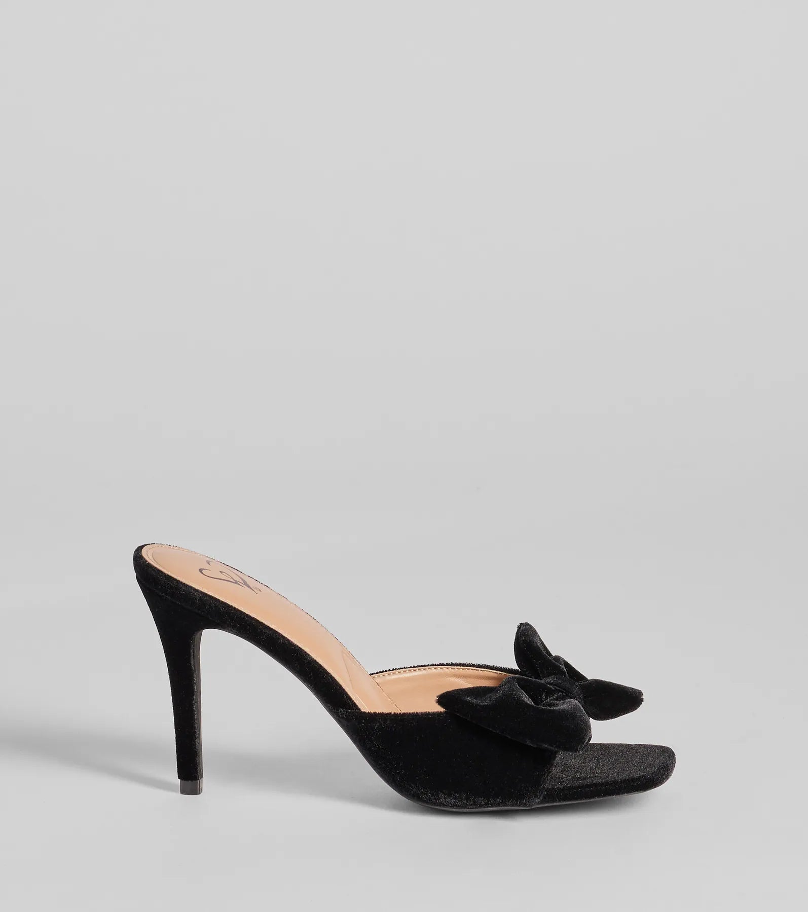 Adorably Luxe Velvet Bow Strap Stiletto Mules - Image 2