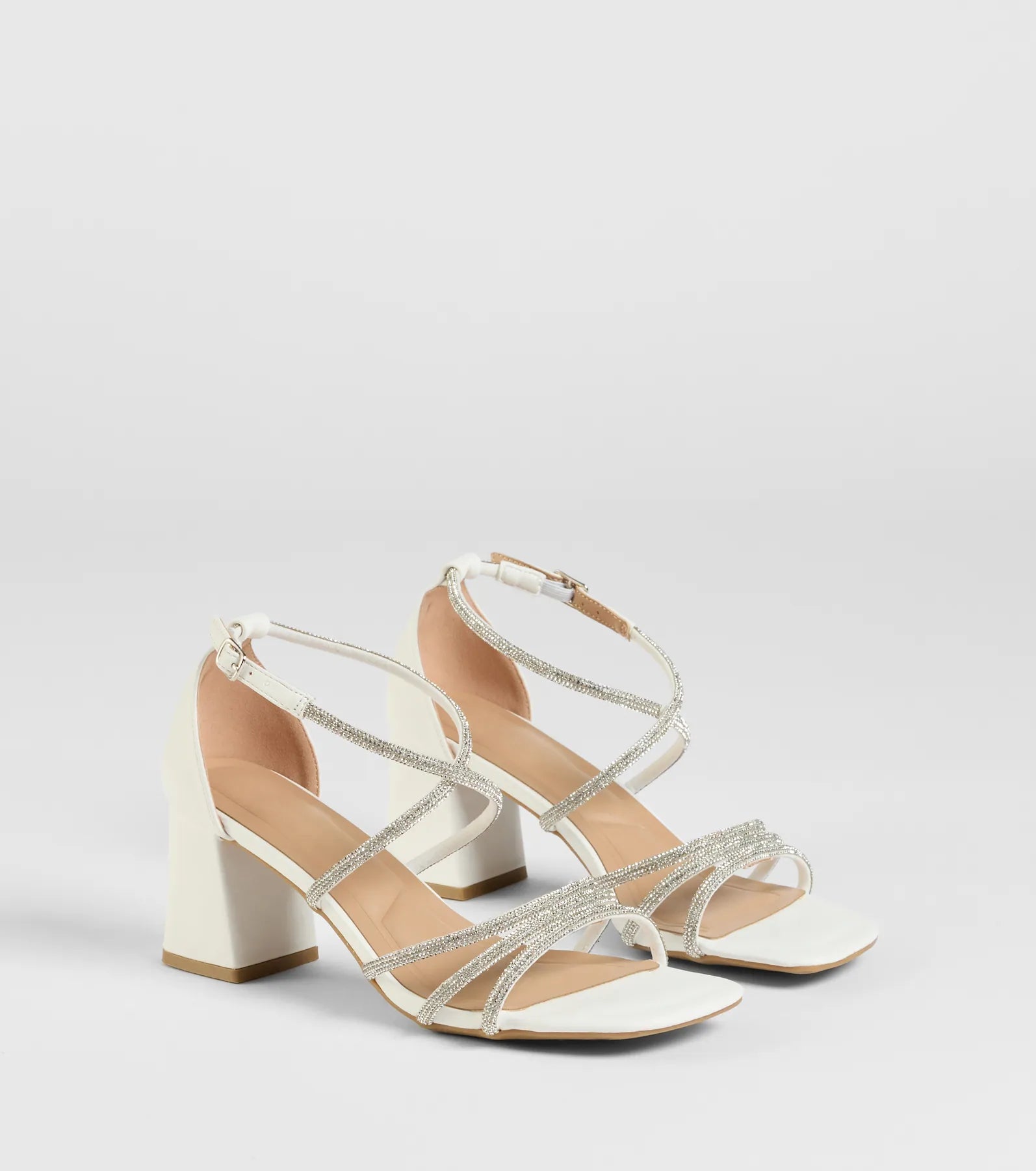 A-List Glam Rhinestone Strappy Block Heels - Image 9