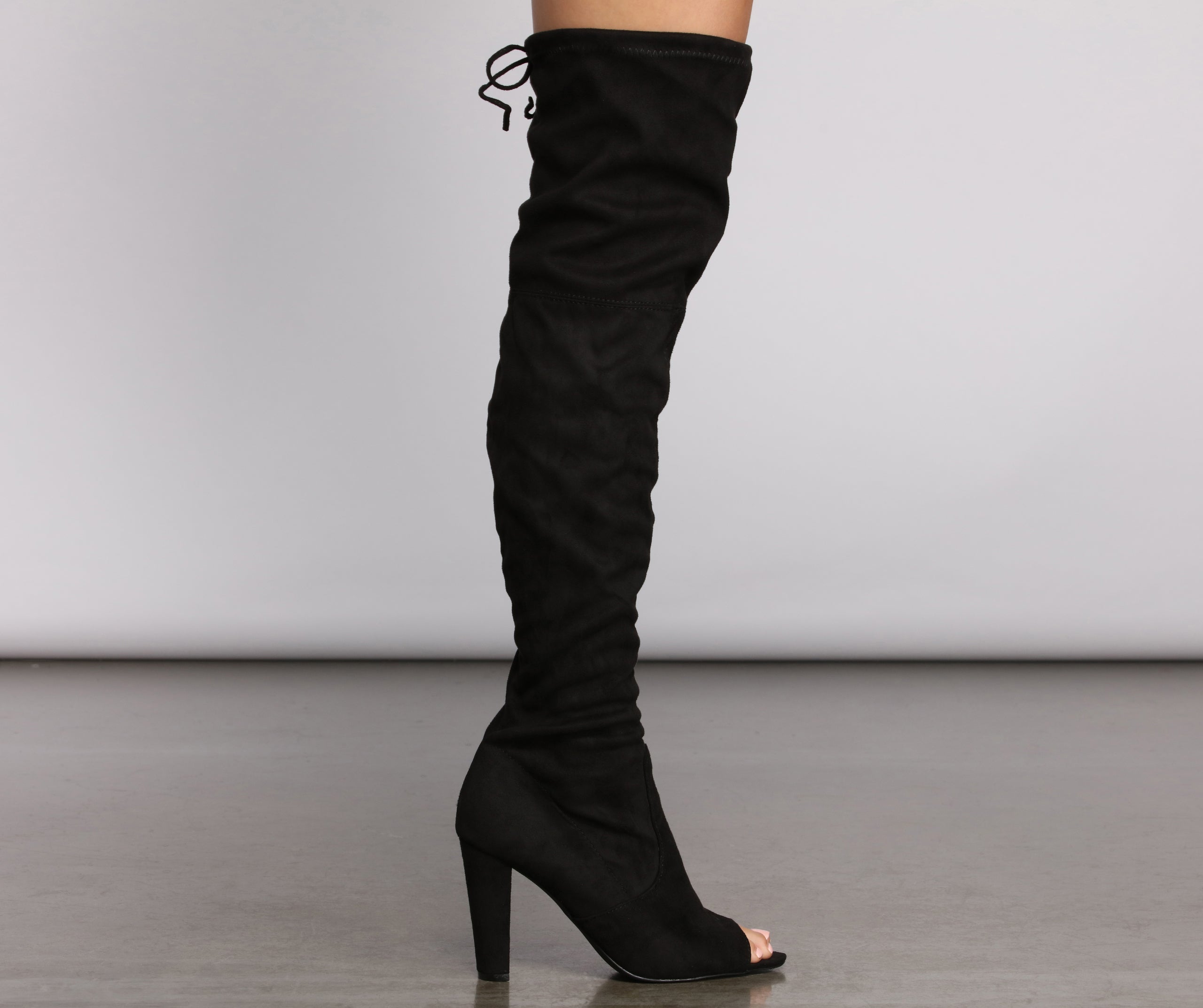 High Fashion Peep Toe Boots - Image 4