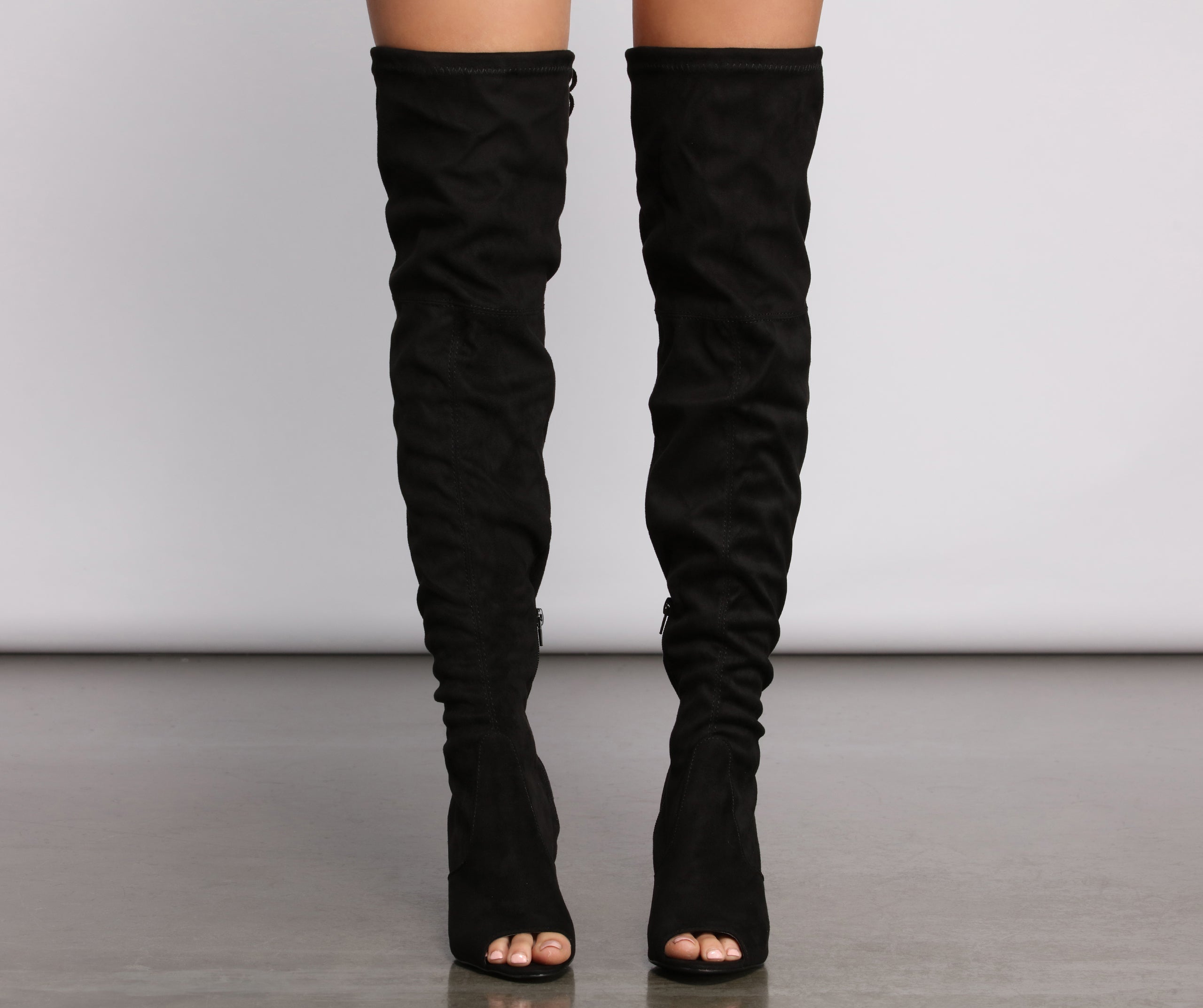 High Fashion Peep Toe Boots - Image 2