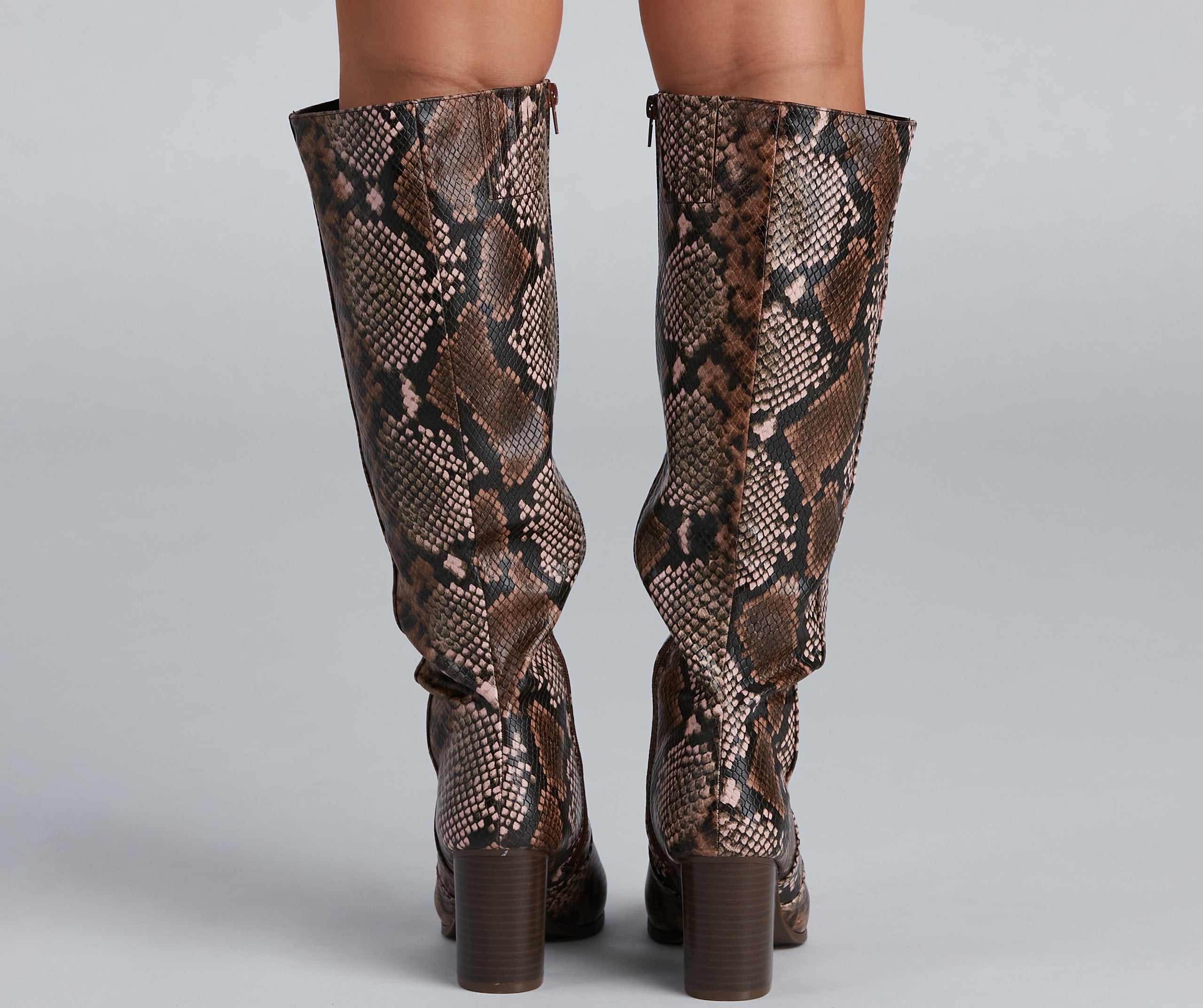 Chic Vixen Snake Faux Leather Boots - Image 4