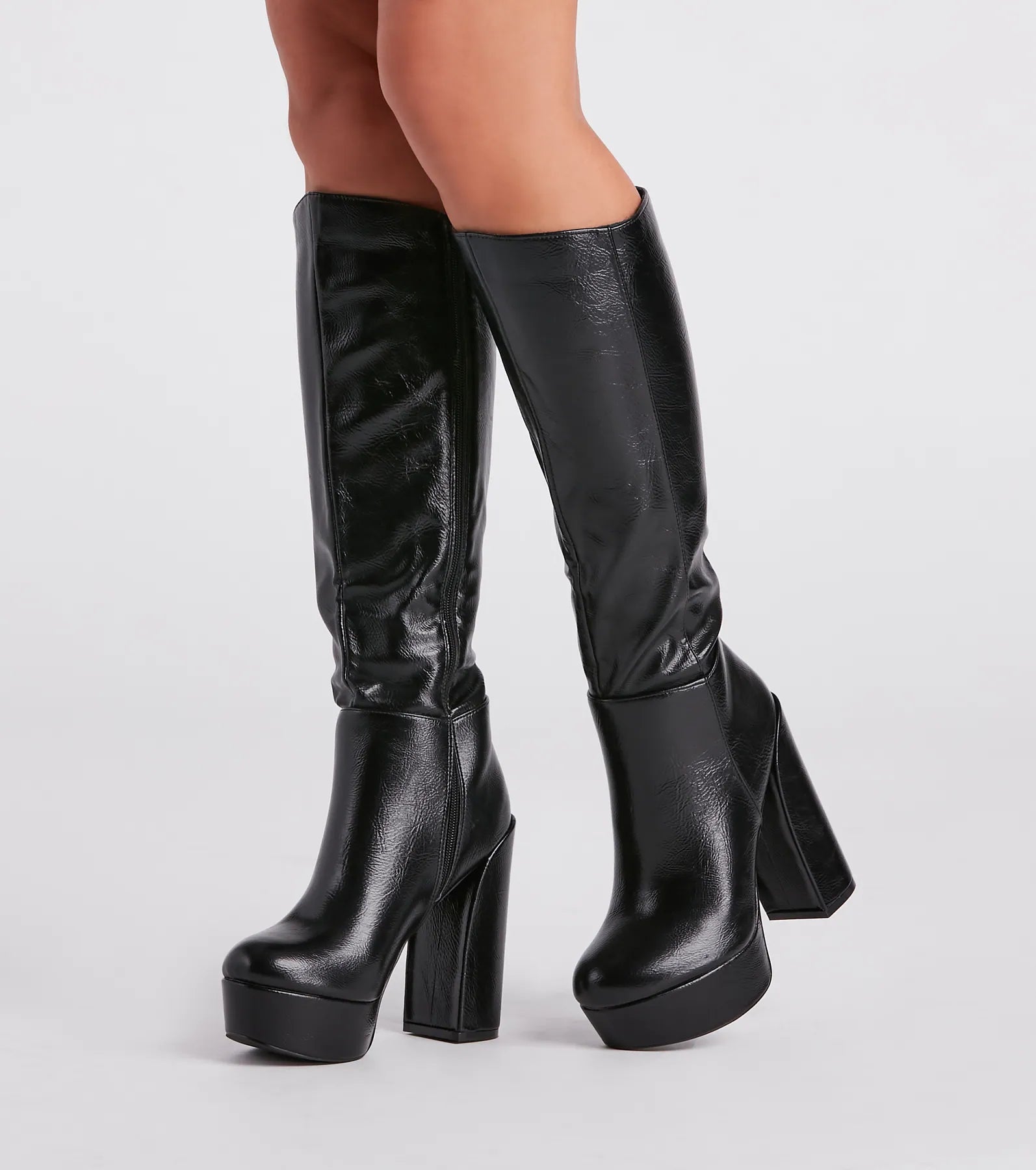 Edgy-Chic Under-The-Knee Platform Boots - Image 5