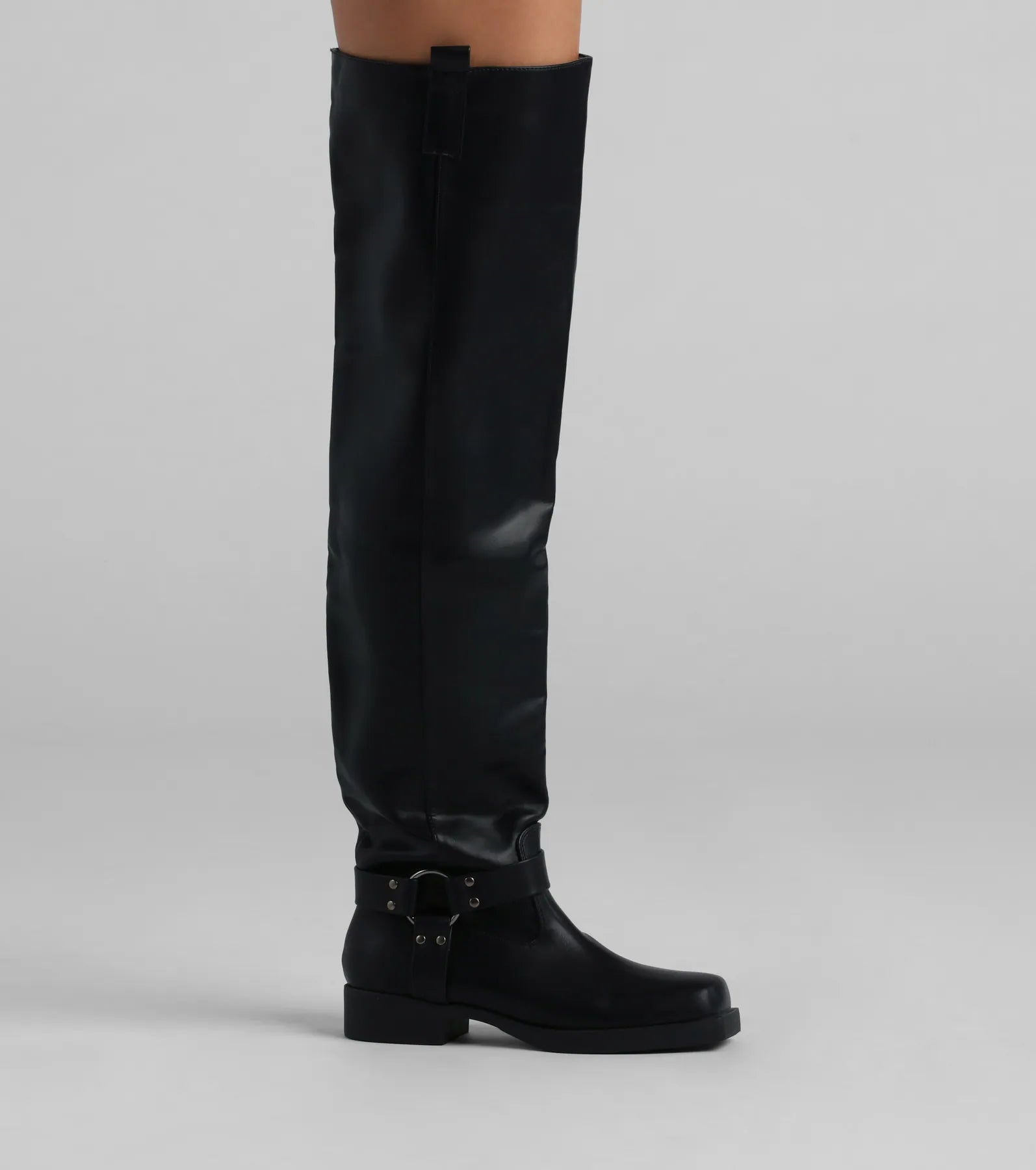 Places To Be Seen Faux Leather Thigh-High Boots - Image 3
