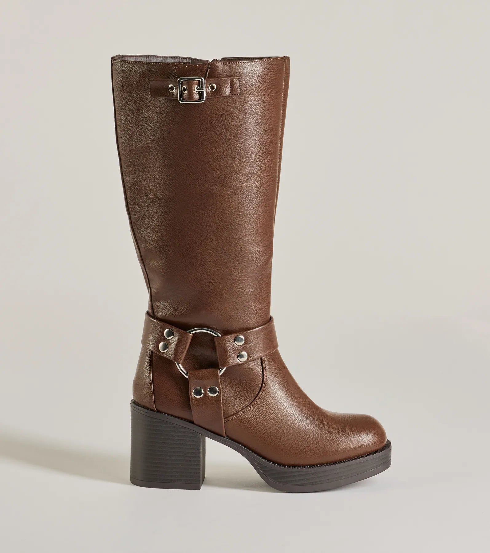 Chic Edge Under-The-Knee Moto Platform Boots - Image 3