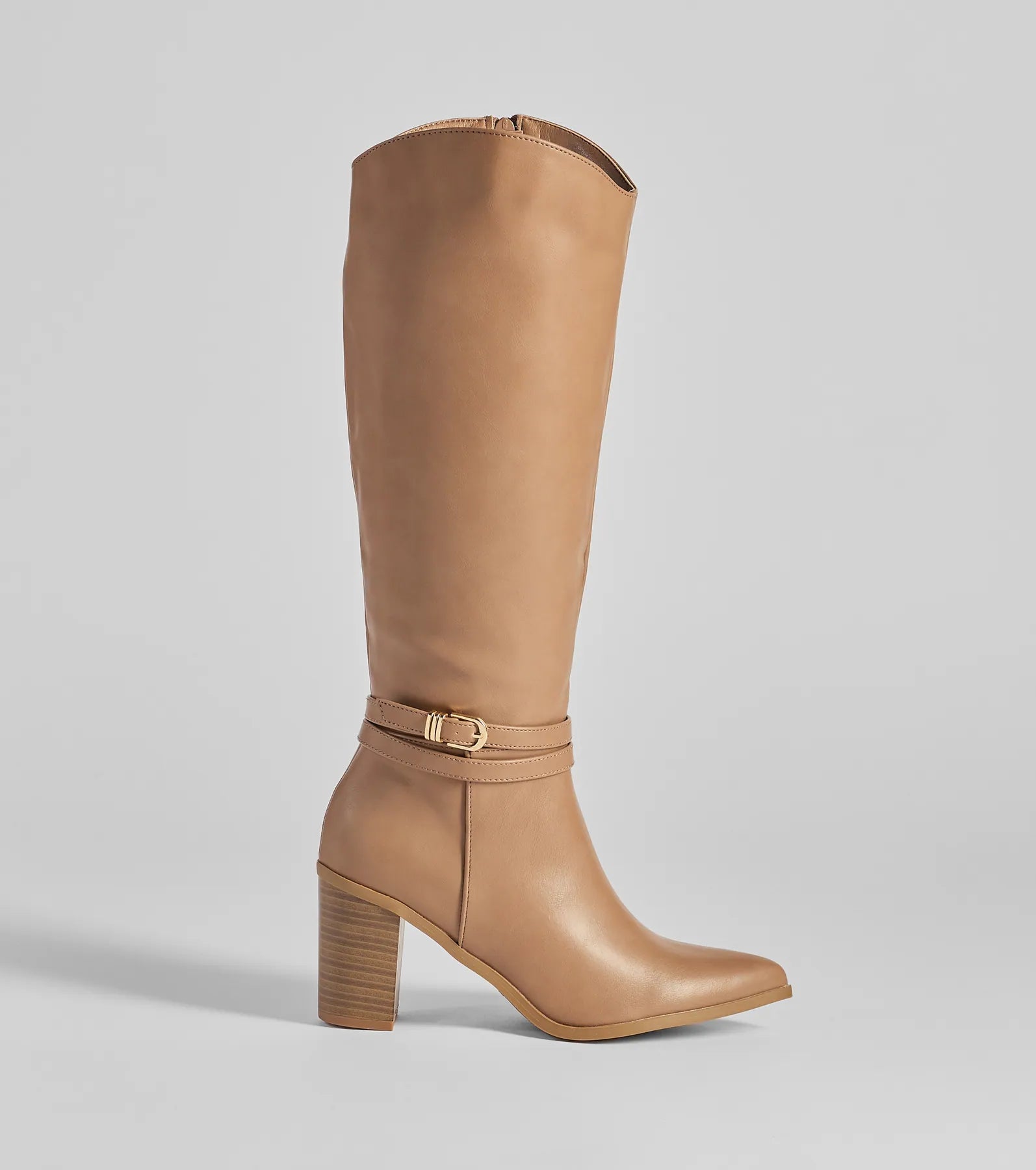 Chic Moves Under-The-Knee Buckle Boots - Image 2