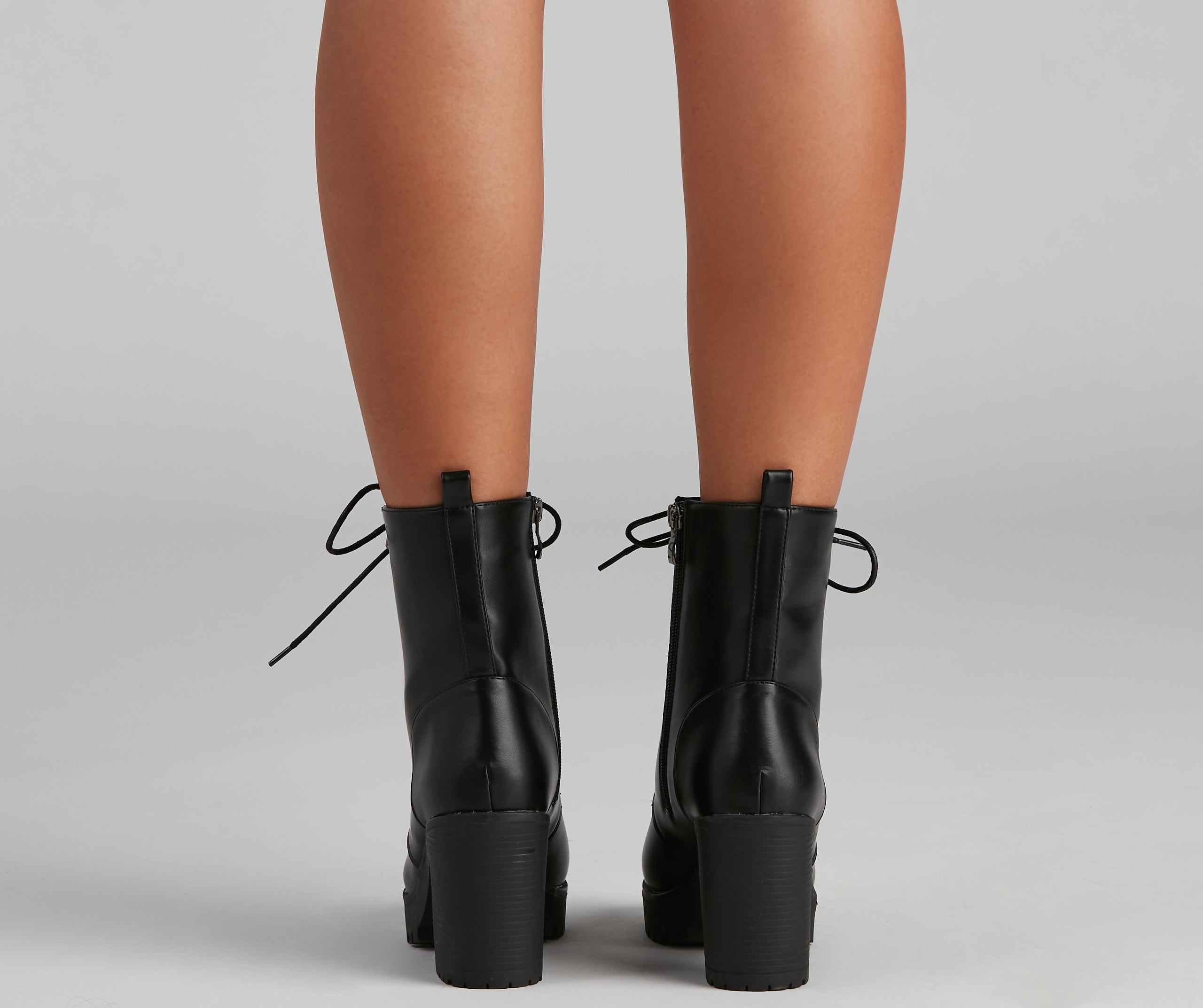 Walk On By Lug Combat Booties - Image 4