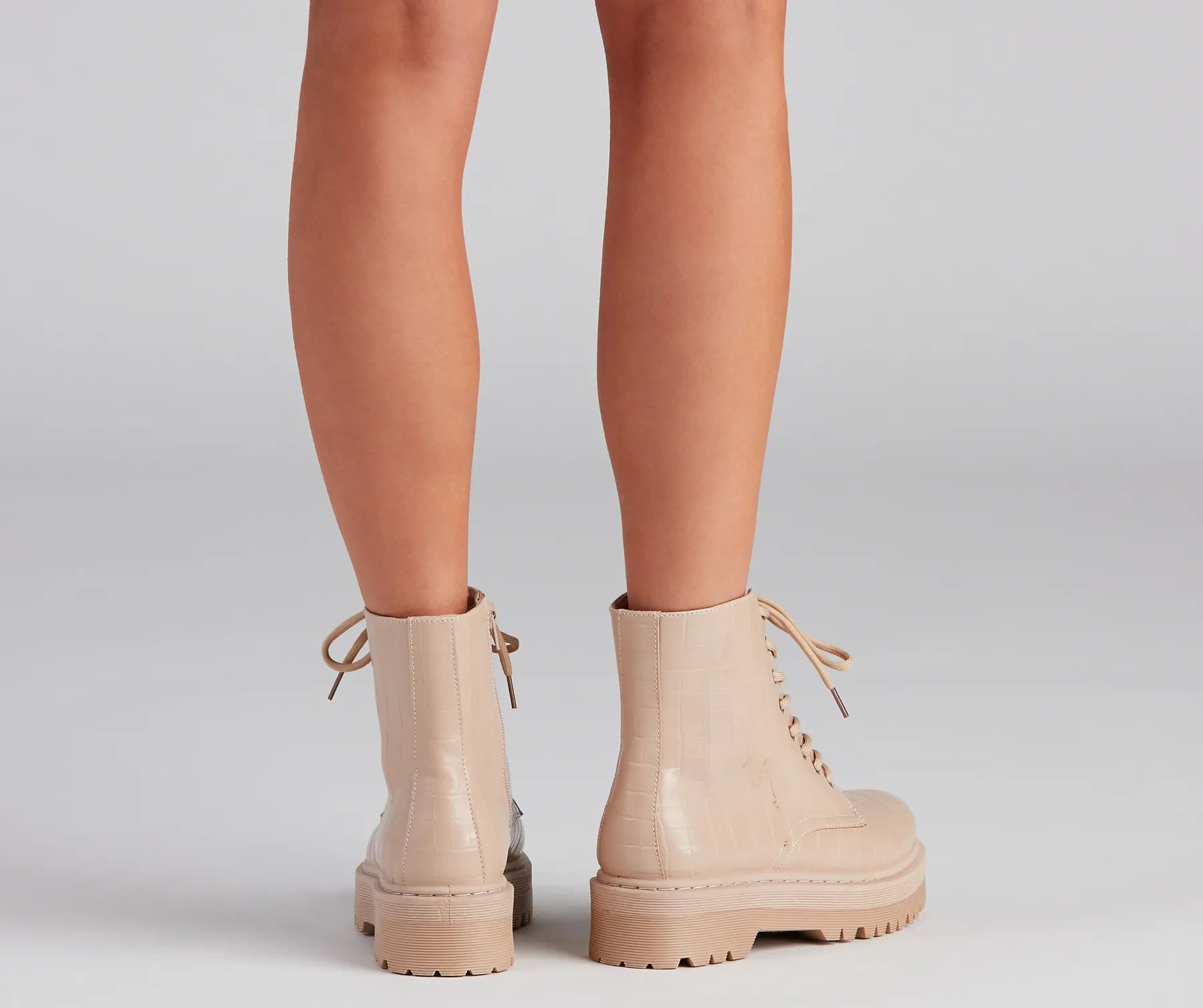 Croco Style Lug Sole Booties - Image 4