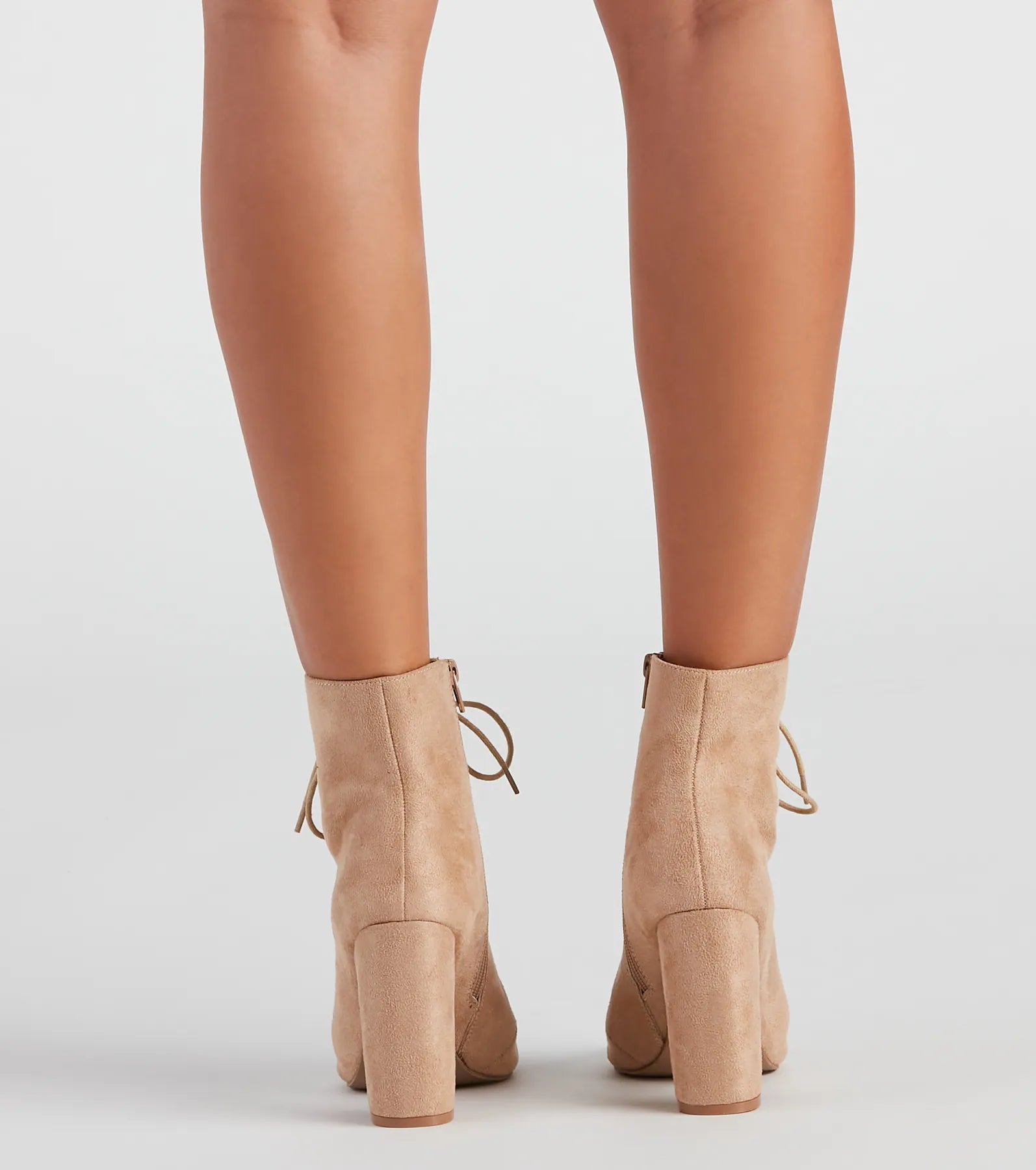 Peek-A-Boo Faux Suede Booties - Image 3