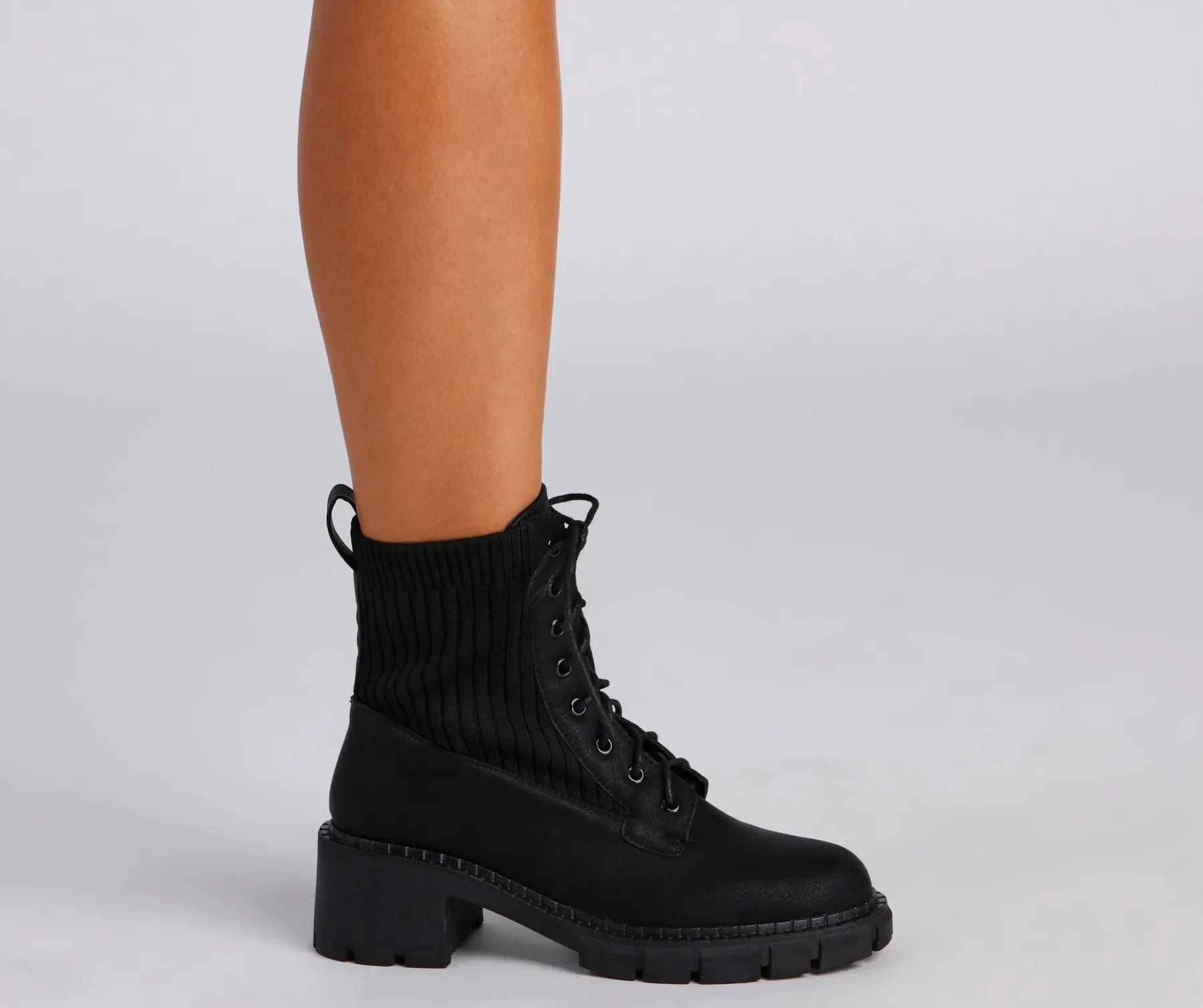 Trendy Status Knit Detail Boots - Image 7