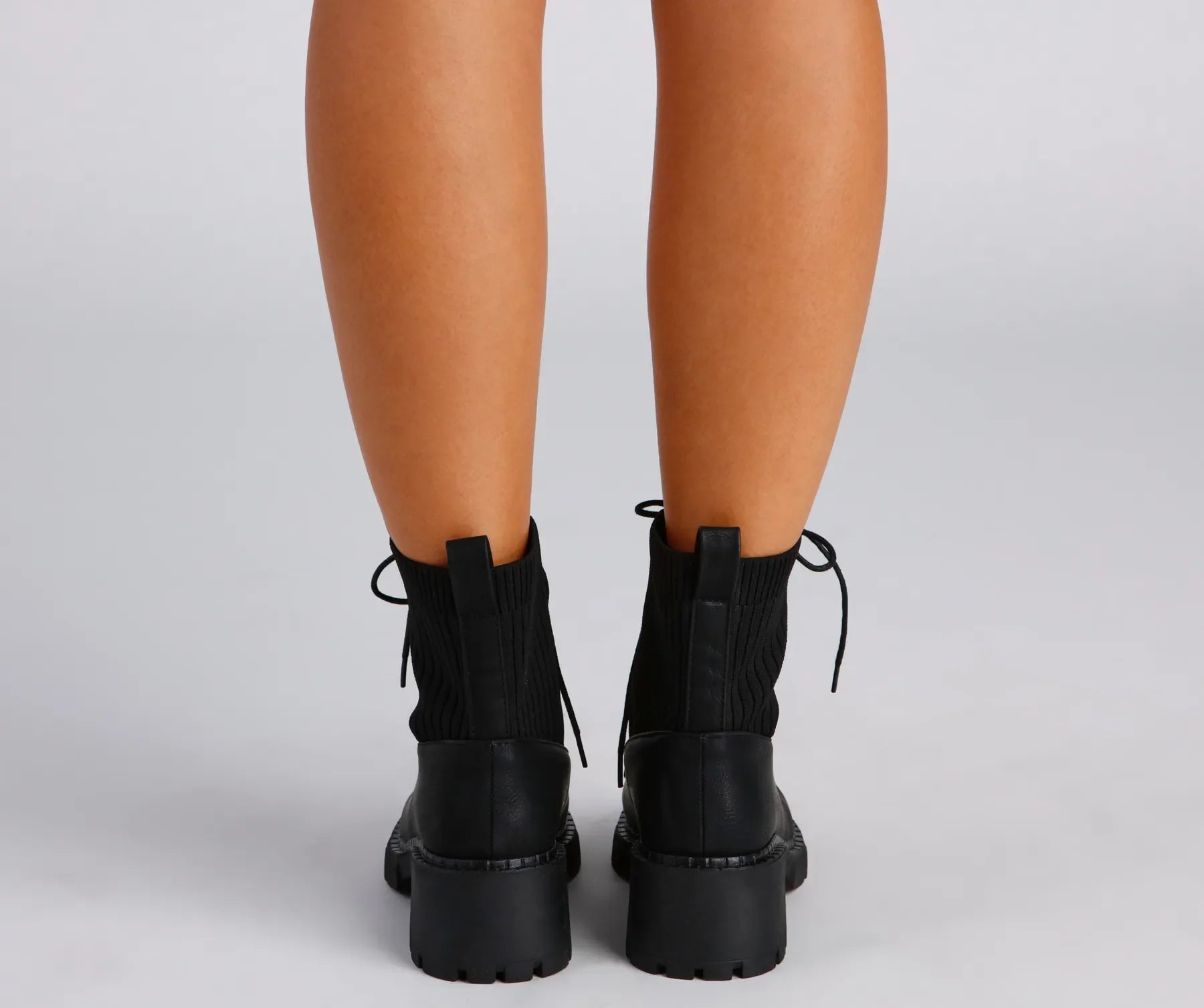 Trendy Status Knit Detail Boots - Image 8