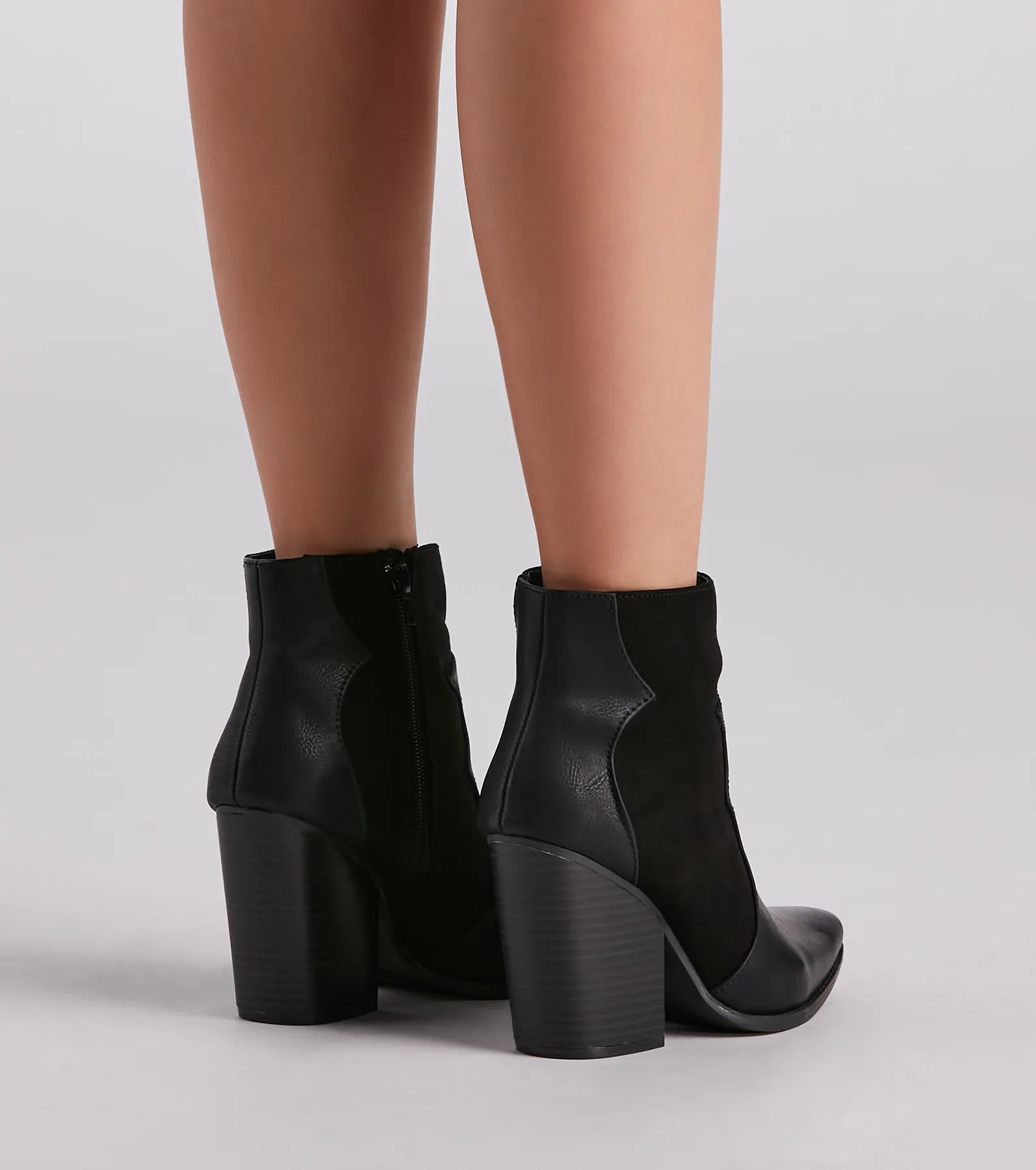 Western Chic Block Heel Booties - Image 4