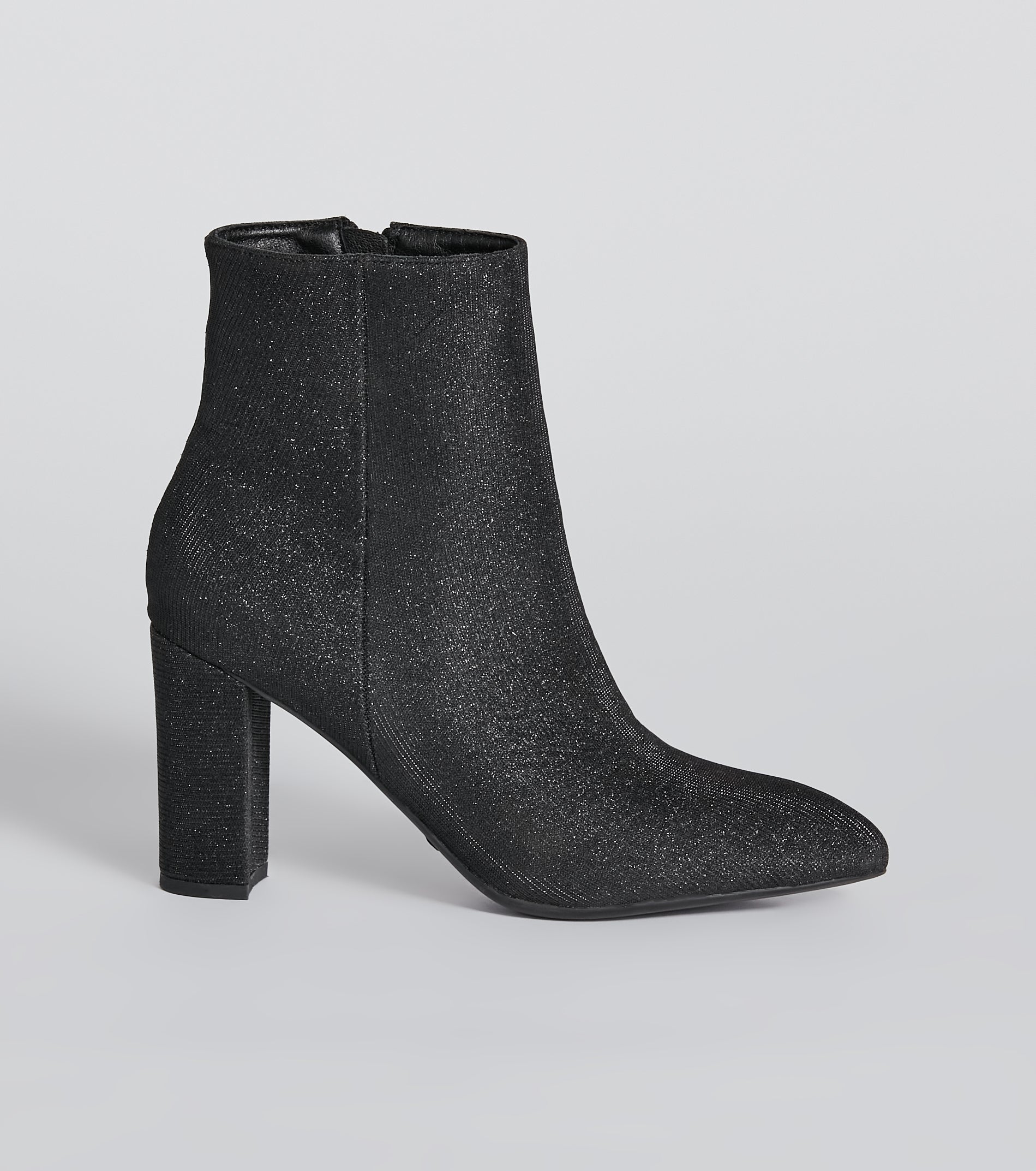 Party Poppin' Glitter Mesh Block Heel Booties - Image 2