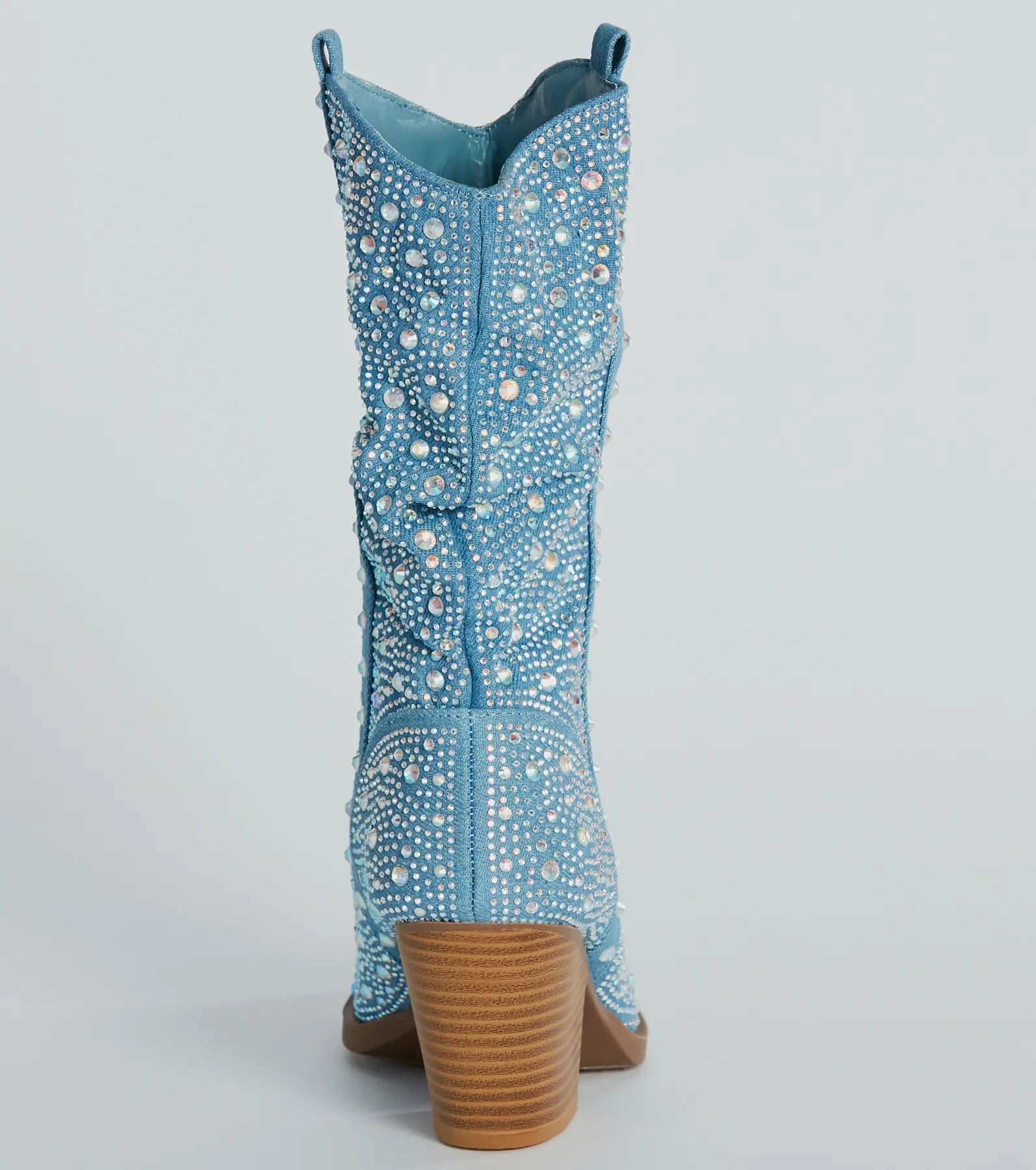Sparkle Girl Rhinestone Denim Cowboy Boots - Image 4