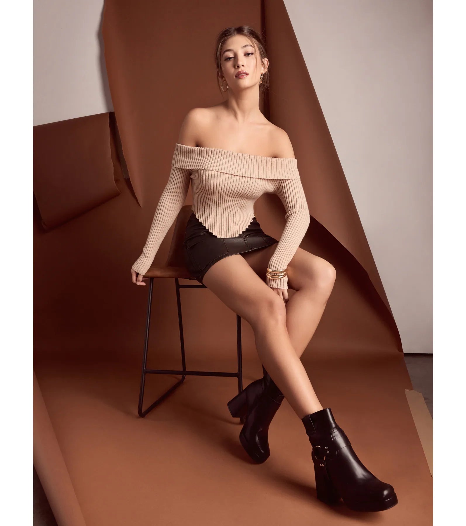 Effortless Edge Moto Faux Leather Booties - Image 5