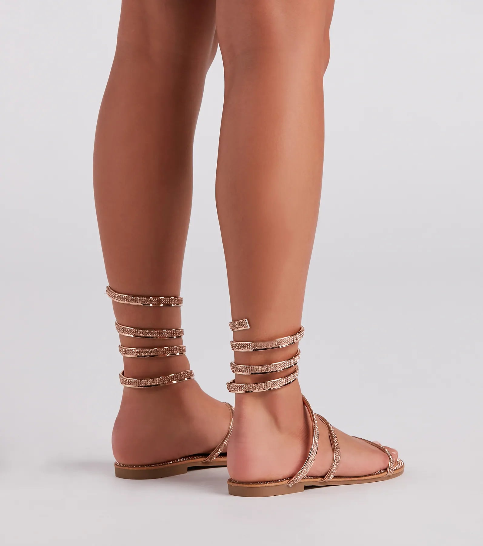 Level Up Rhinestone Spiral Sandals - Image 4
