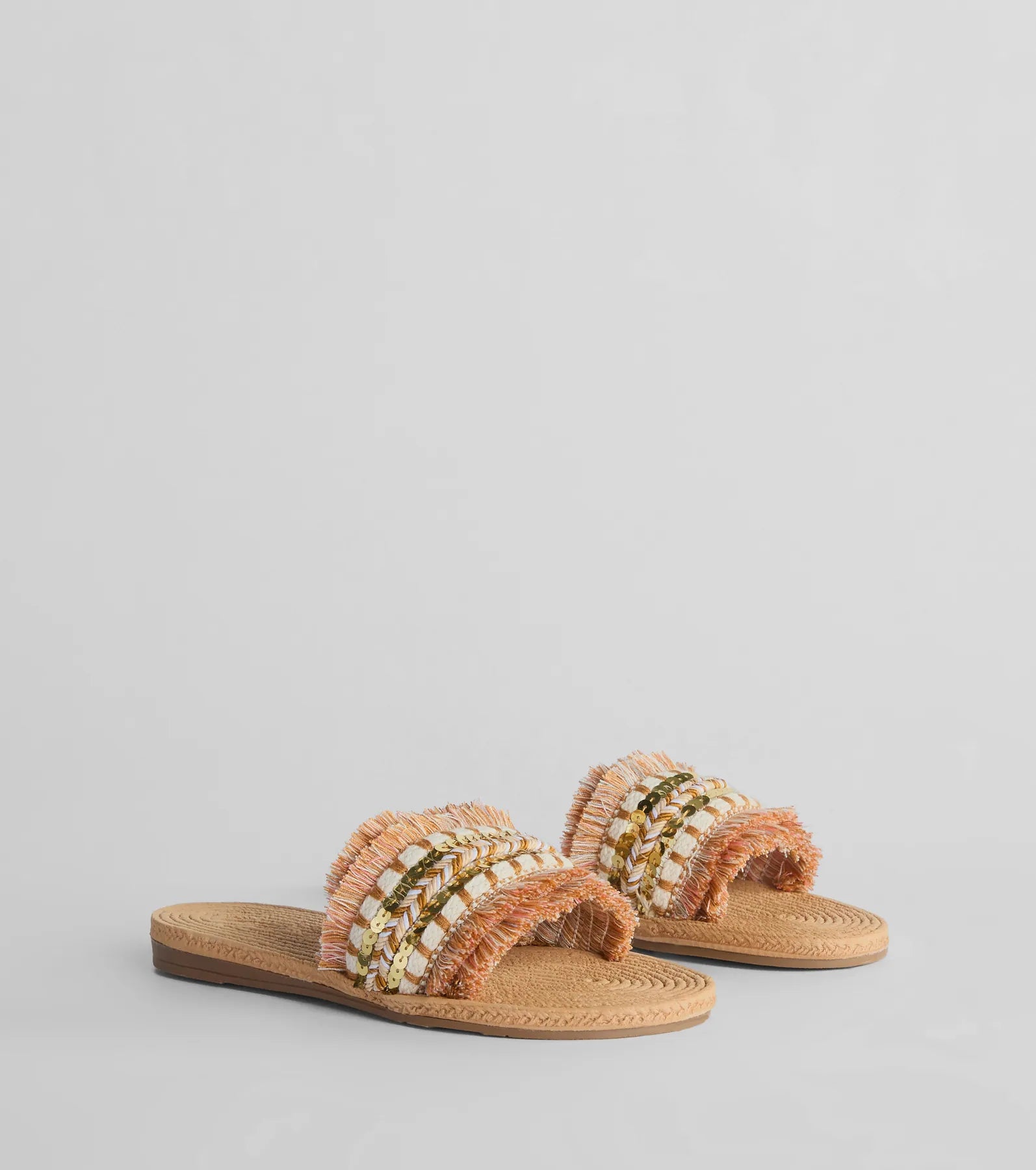 Summer Glam Espadrille Sequin Fringe Sandals - Image 4