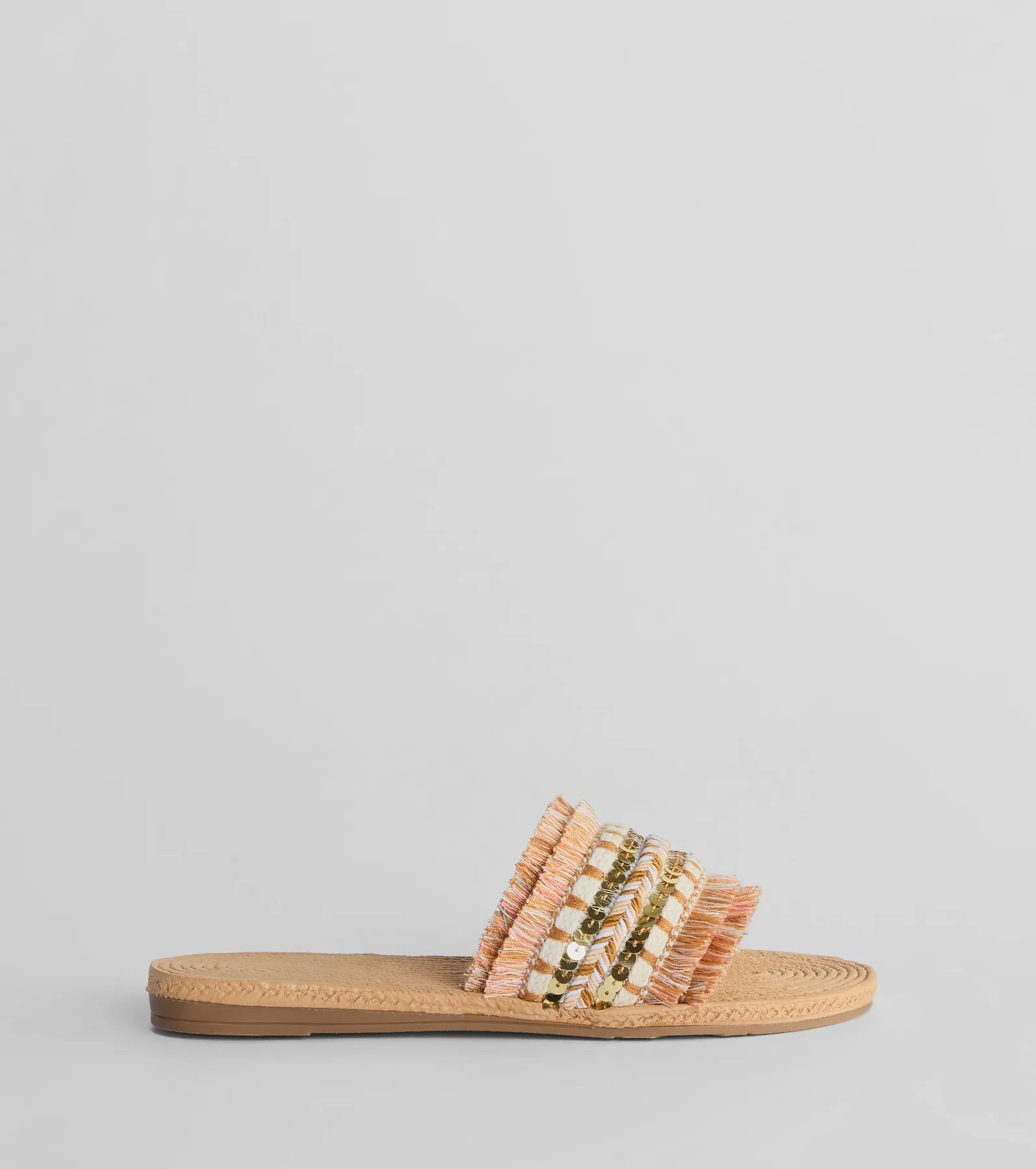 Summer Glam Espadrille Sequin Fringe Sandals - Image 5