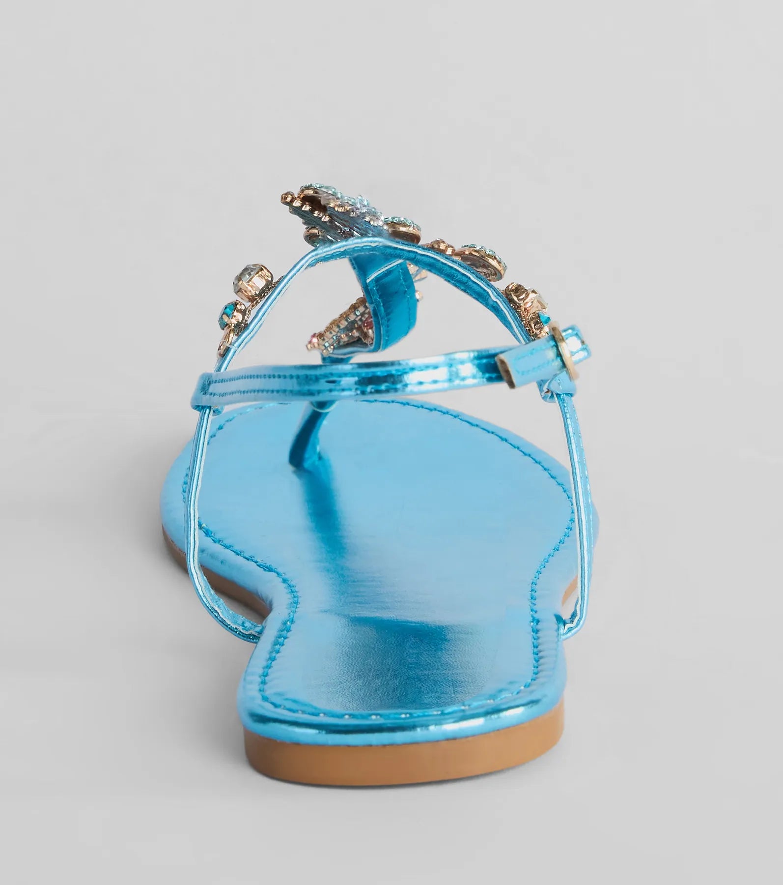 Sea Me Now Rhinestone Starfish Flat Sandals - Image 9