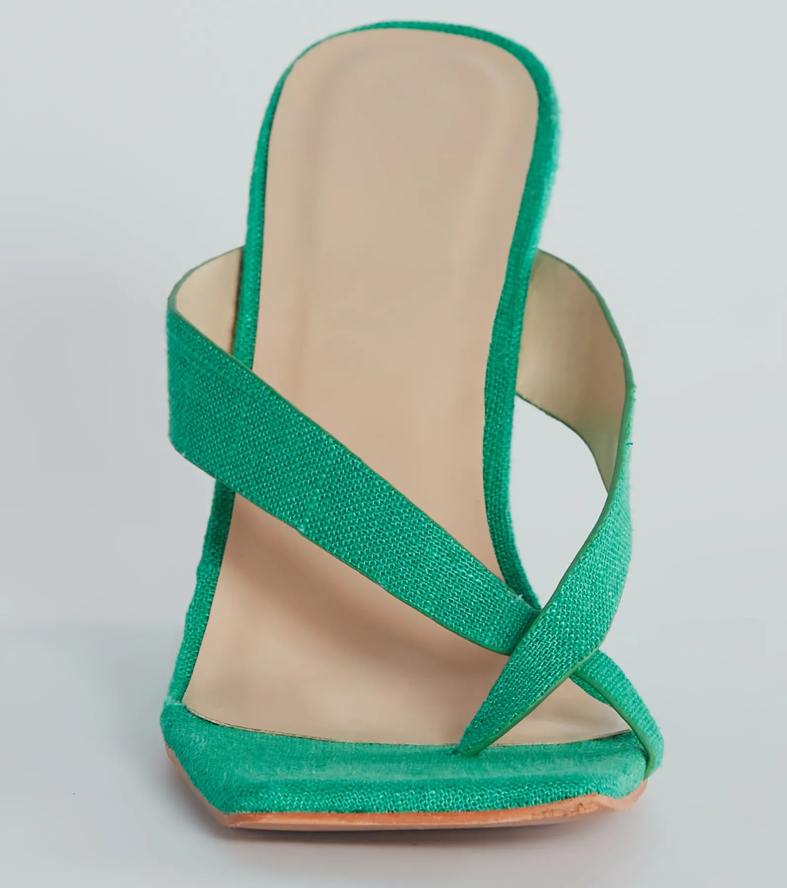 Summer Muse Linen Thong Wedges - Image 3