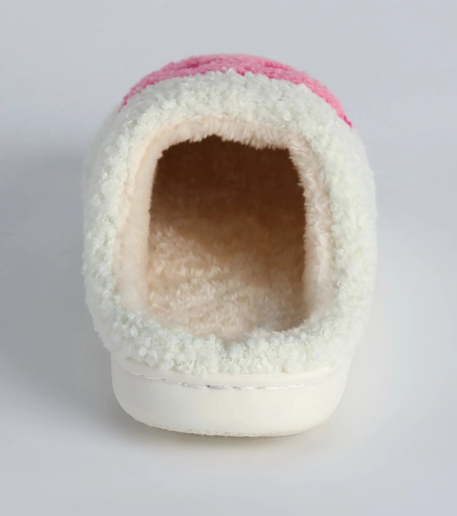 Happy Face Faux Sherpa Slippers - Image 4